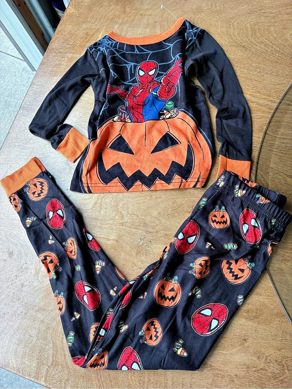 Marvel 2-Pc Halloween PJ Set Spider-Man Halloween Pajama Set Size 6 NWT